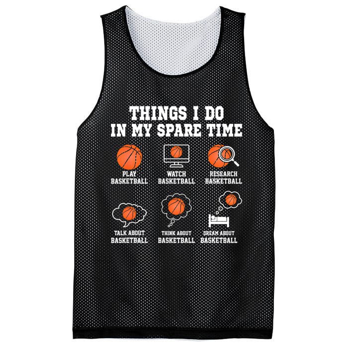 Things I Do In My Spare TIme Funny Basketball Lover Mesh Reversible Basketball Jersey Tank