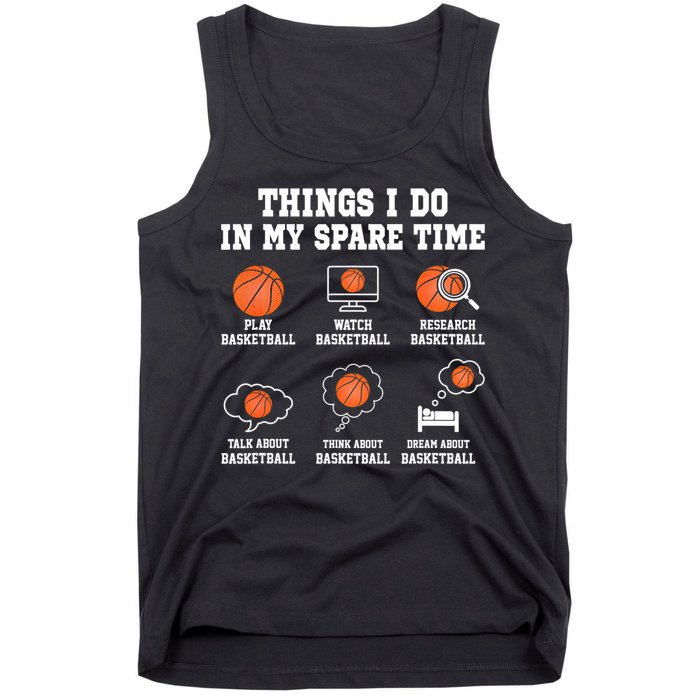 Things I Do In My Spare TIme Funny Basketball Lover Tank Top