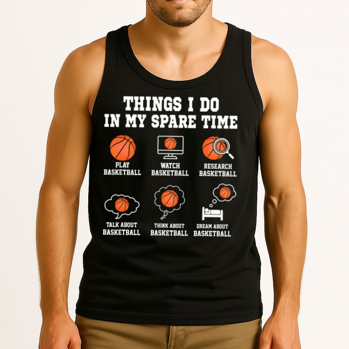Things I Do In My Spare TIme Funny Basketball Lover Tank Top