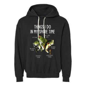 Things I Do In My Spare Time Go Fishing Buy Fishing Lovers Garment-Dyed Fleece Hoodie