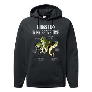 Things I Do In My Spare Time Go Fishing Buy Fishing Lovers Performance Fleece Hoodie