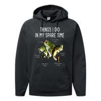 Things I Do In My Spare Time Go Fishing Buy Fishing Lovers Performance Fleece Hoodie