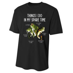 Things I Do In My Spare Time Go Fishing Buy Fishing Lovers Performance Sprint T-Shirt