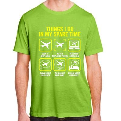 Things I Do In My Spare Time Airplanes Aviation Pilot Adult ChromaSoft Performance T-Shirt