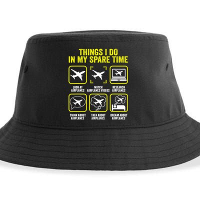 Things I Do In My Spare Time Airplanes Aviation Pilot Sustainable Bucket Hat