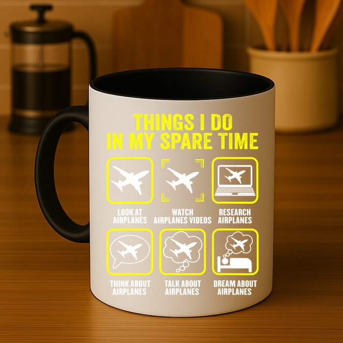 Things I Do In My Spare Time Airplanes Aviation Pilot Mug