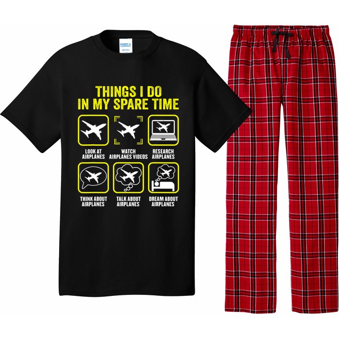 Things I Do In My Spare Time Airplanes Aviation Pilot Pajama Set