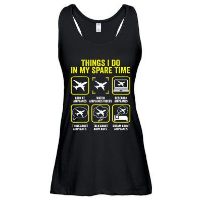 Things I Do In My Spare Time Airplanes Aviation Pilot Ladies Essential Flowy Tank