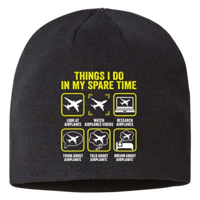 Things I Do In My Spare Time Airplanes Aviation Pilot Sustainable Beanie