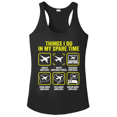 Things I Do In My Spare Time Airplanes Aviation Pilot Ladies PosiCharge Competitor Racerback Tank