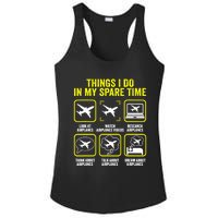 Things I Do In My Spare Time Airplanes Aviation Pilot Ladies PosiCharge Competitor Racerback Tank