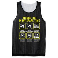 Things I Do In My Spare Time Airplanes Aviation Pilot Mesh Reversible Basketball Jersey Tank