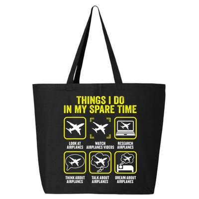 Things I Do In My Spare Time Airplanes Aviation Pilot 25L Jumbo Tote