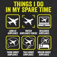 Things I Do In My Spare Time Airplanes Aviation Pilot 25L Jumbo Tote