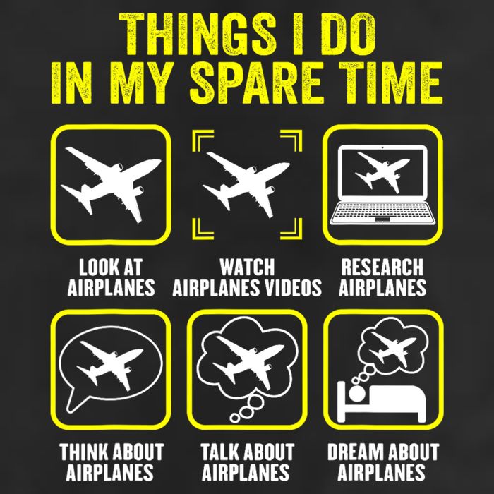 Things I Do In My Spare Time Airplanes Aviation Pilot 25L Jumbo Tote