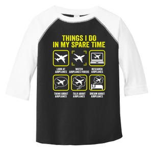 Things I Do In My Spare Time Airplanes Aviation Pilot Toddler Fine Jersey T-Shirt