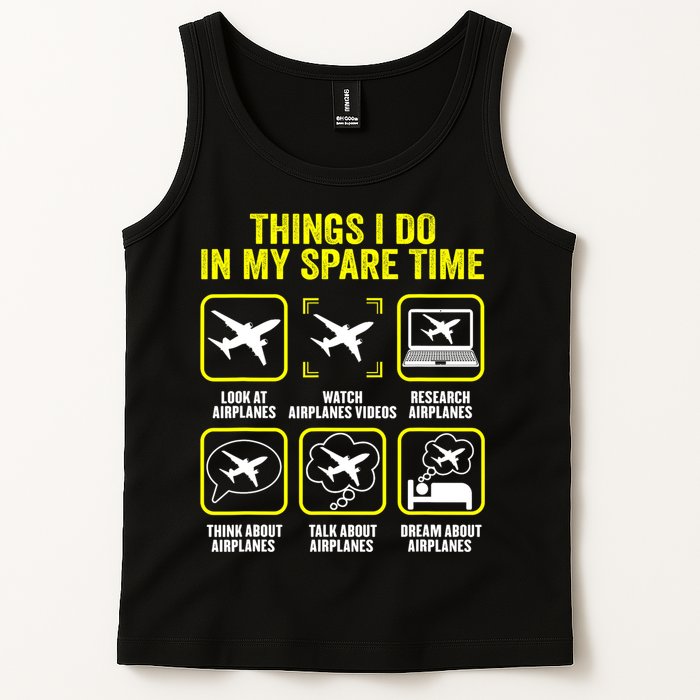 Things I Do In My Spare Time Airplanes Aviation Pilot Tank Top