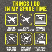 Things I Do In My Spare Time Airplanes Aviation Pilot Cotton Canvas Backpack
