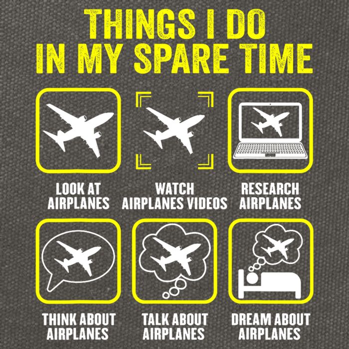 Things I Do In My Spare Time Airplanes Aviation Pilot Cotton Canvas Backpack