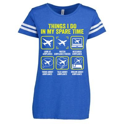 Things I Do In My Spare Time Airplanes Aviation Pilot Enza Ladies Jersey Football T-Shirt