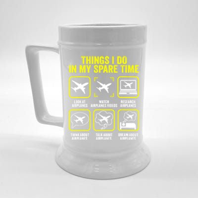 Things I Do In My Spare Time Airplanes Aviation Pilot Beer Stein