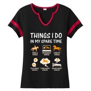 Things I Do In My Spare Time Horse Ladies Halftime Notch Neck Tee