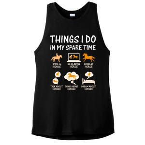 Things I Do In My Spare Time Horse Ladies PosiCharge Tri-Blend Wicking Tank