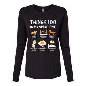 Things I Do In My Spare Time Horse Womens Cotton Relaxed Long Sleeve T-Shirt