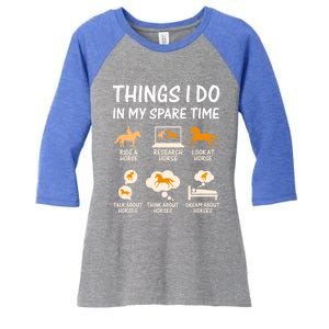 Things I Do In My Spare Time Horse Women's Tri-Blend 3/4-Sleeve Raglan Shirt