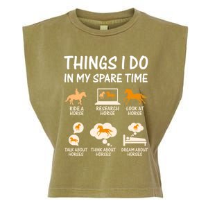 Things I Do In My Spare Time Horse Garment-Dyed Women's Muscle Tee