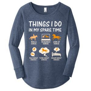 Things I Do In My Spare Time Horse Women's Perfect Tri Tunic Long Sleeve Shirt