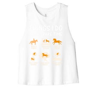 Things I Do In My Spare Time Horse Women's Racerback Cropped Tank