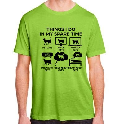 Things I Do In My Spare Time Cats Adult ChromaSoft Performance T-Shirt