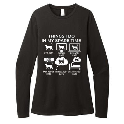 Things I Do In My Spare Time Cats Womens CVC Long Sleeve Shirt