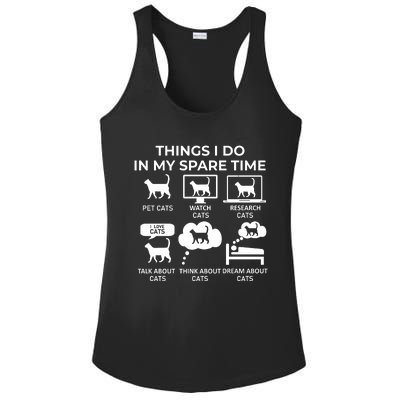 Things I Do In My Spare Time Cats Ladies PosiCharge Competitor Racerback Tank