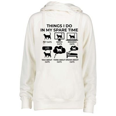 Things I Do In My Spare Time Cats Womens Funnel Neck Pullover Hood