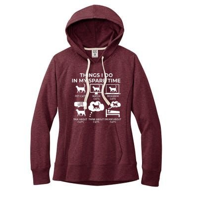 Things I Do In My Spare Time Cats Women's Fleece Hoodie