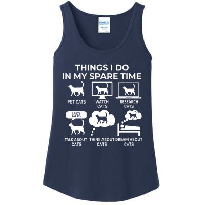 Things I Do In My Spare Time Cats Ladies Essential Tank