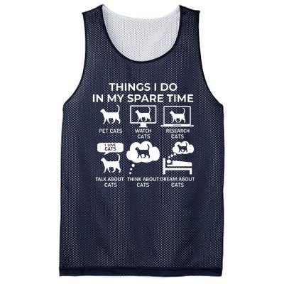 Things I Do In My Spare Time Cats Mesh Reversible Basketball Jersey Tank