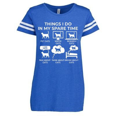 Things I Do In My Spare Time Cats Enza Ladies Jersey Football T-Shirt