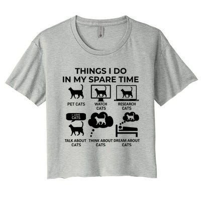 Things I Do In My Spare Time Cats Women's Crop Top Tee