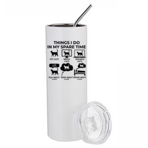 Things I Do In My Spare Time Cats Stainless Steel Tumbler