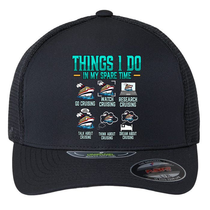 Things I Do In My Spare Time Cruising funny Cruise Flexfit Unipanel Trucker Cap