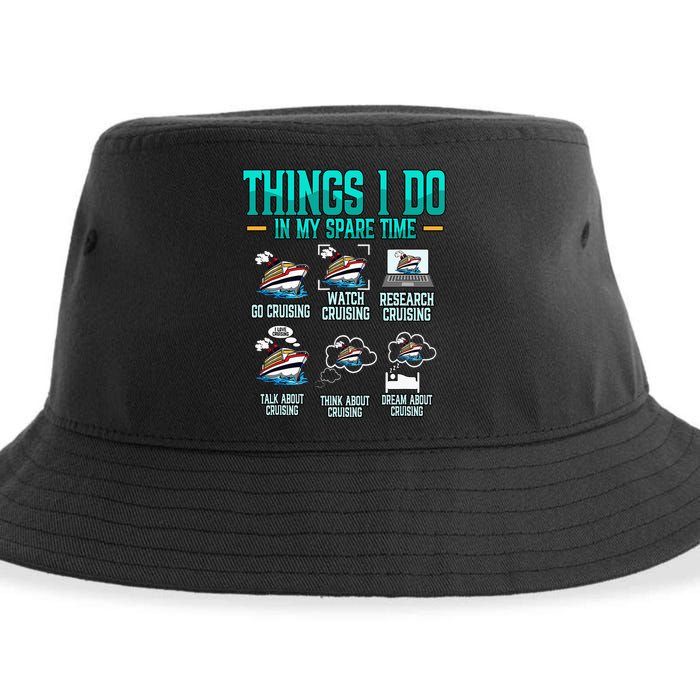 Things I Do In My Spare Time Cruising funny Cruise Sustainable Bucket Hat