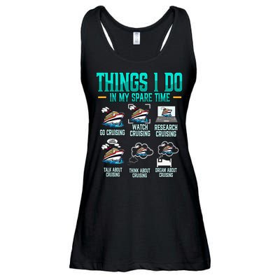 Things I Do In My Spare Time Cruising funny Cruise Ladies Essential Flowy Tank