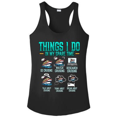 Things I Do In My Spare Time Cruising funny Cruise Ladies PosiCharge Competitor Racerback Tank