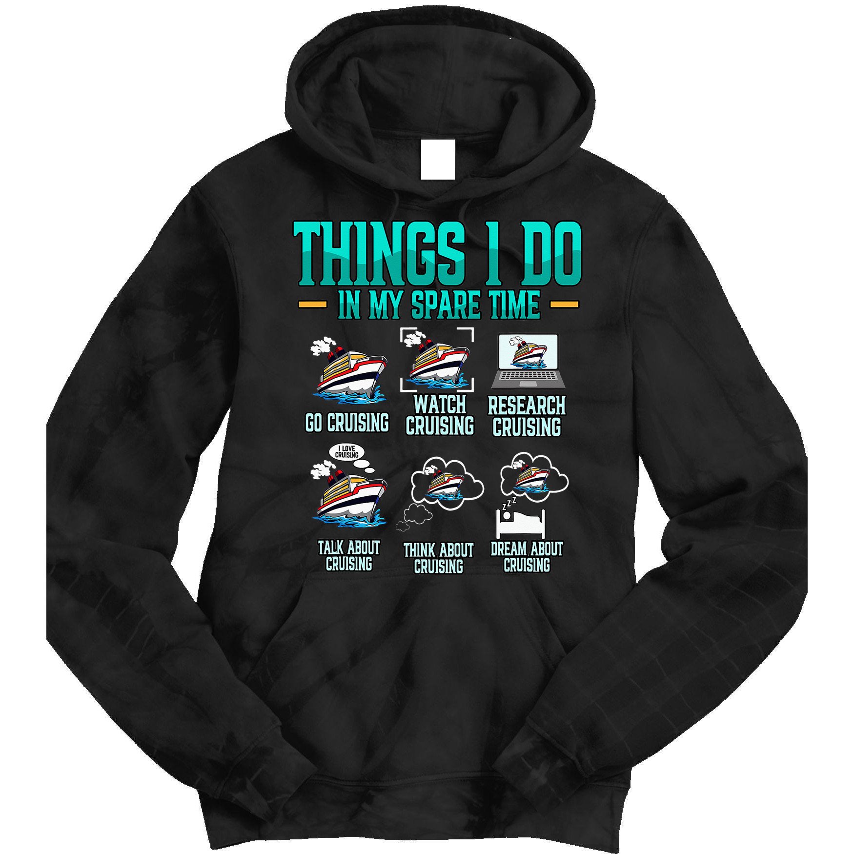 Things I Do In My Spare Time Cruising funny Cruise Tie Dye Hoodie