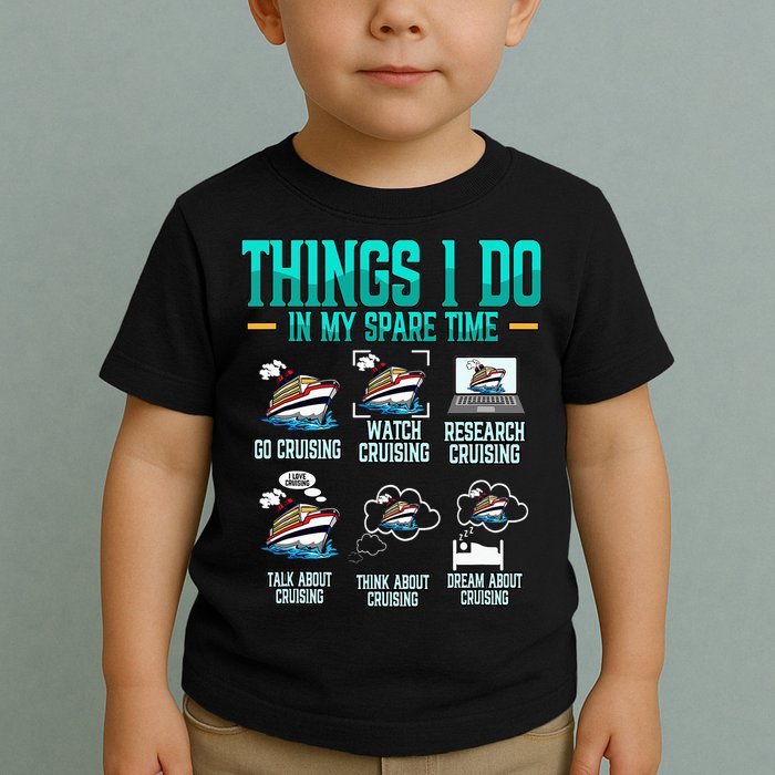 Things I Do In My Spare Time Cruising funny Cruise Toddler T-Shirt