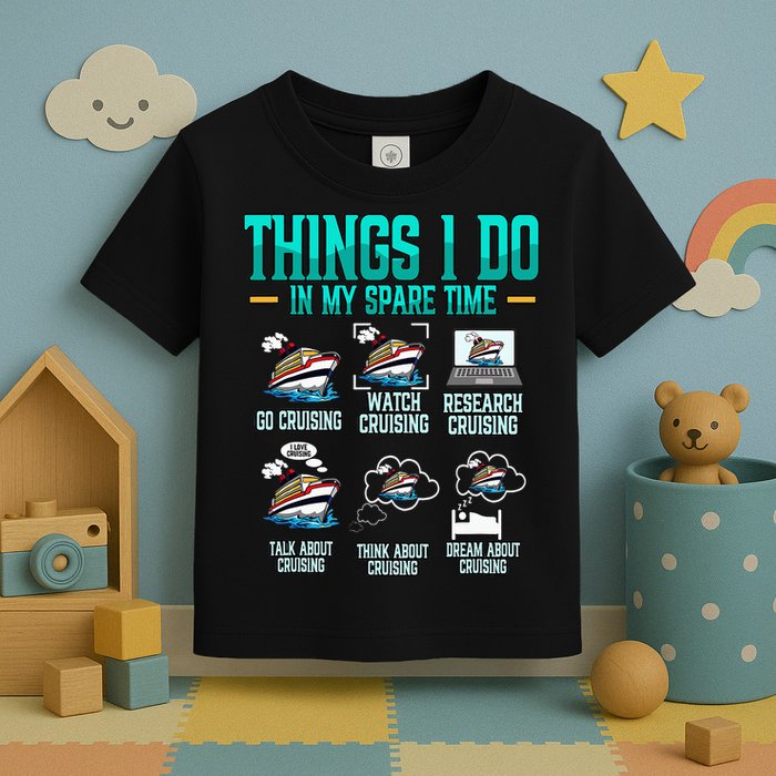Things I Do In My Spare Time Cruising funny Cruise Toddler T-Shirt