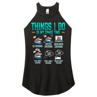 Things I Do In My Spare Time Cruising funny Cruise Women's Perfect Tri Rocker Tank